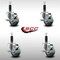 Service Caster 3'' SS Gray Poly Swivel 1'' Expanding Stem Caster Set with Brake, 4PK SCC-SSEX20S314-PPUB-TLB-1-4 - alternate 2